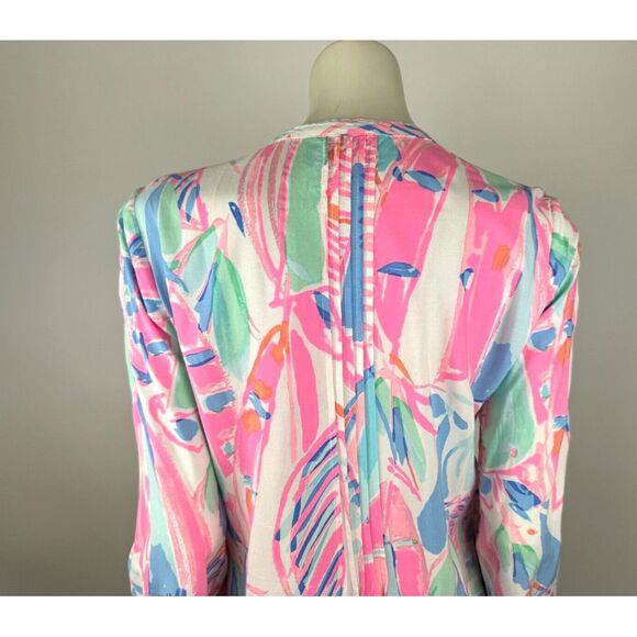 Lilly Pulitzer Sarasota Tunic Dress Women M EUC 3/4Sleeve V-neck Pink Out to Sea - Picture 13 of 14